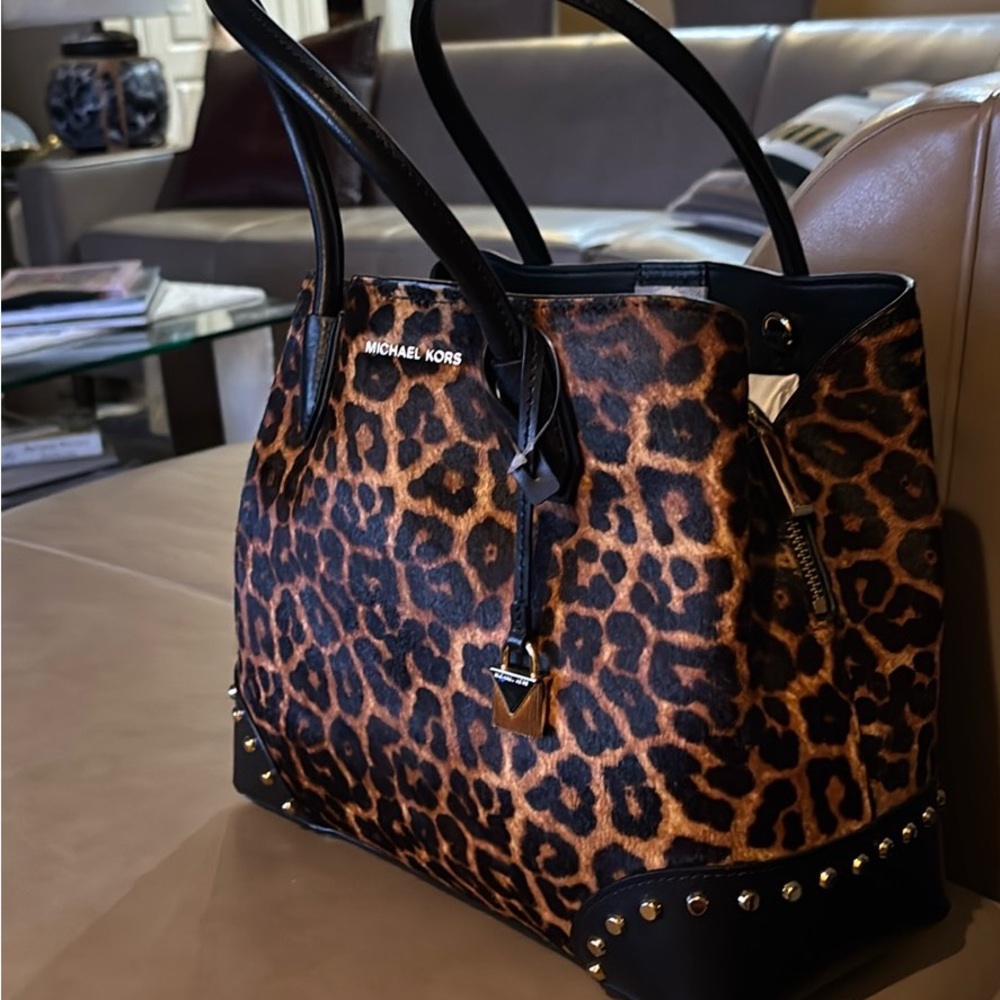Michael Kors Leopard and Black Tote